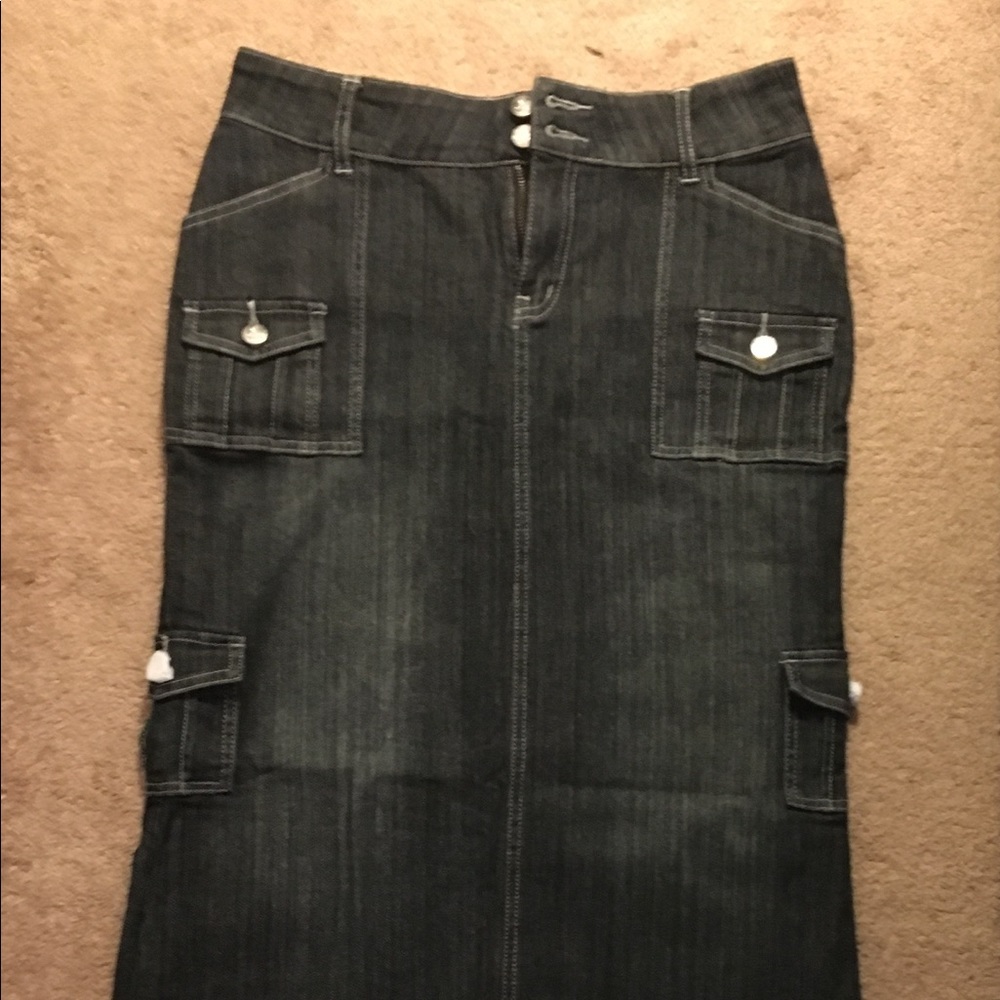 Maxi denim skirt